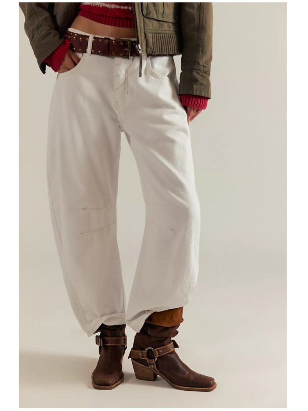 We The Free Good Luck Mid-Rise Barrel Jeans